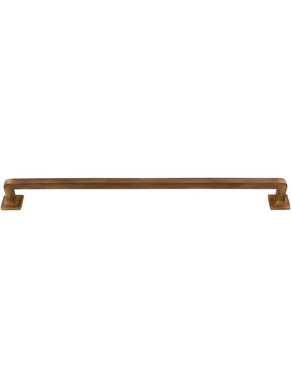 Arts and Crafts Cabinet Pull - 12 inch Center-to-Center in Antique Brass.